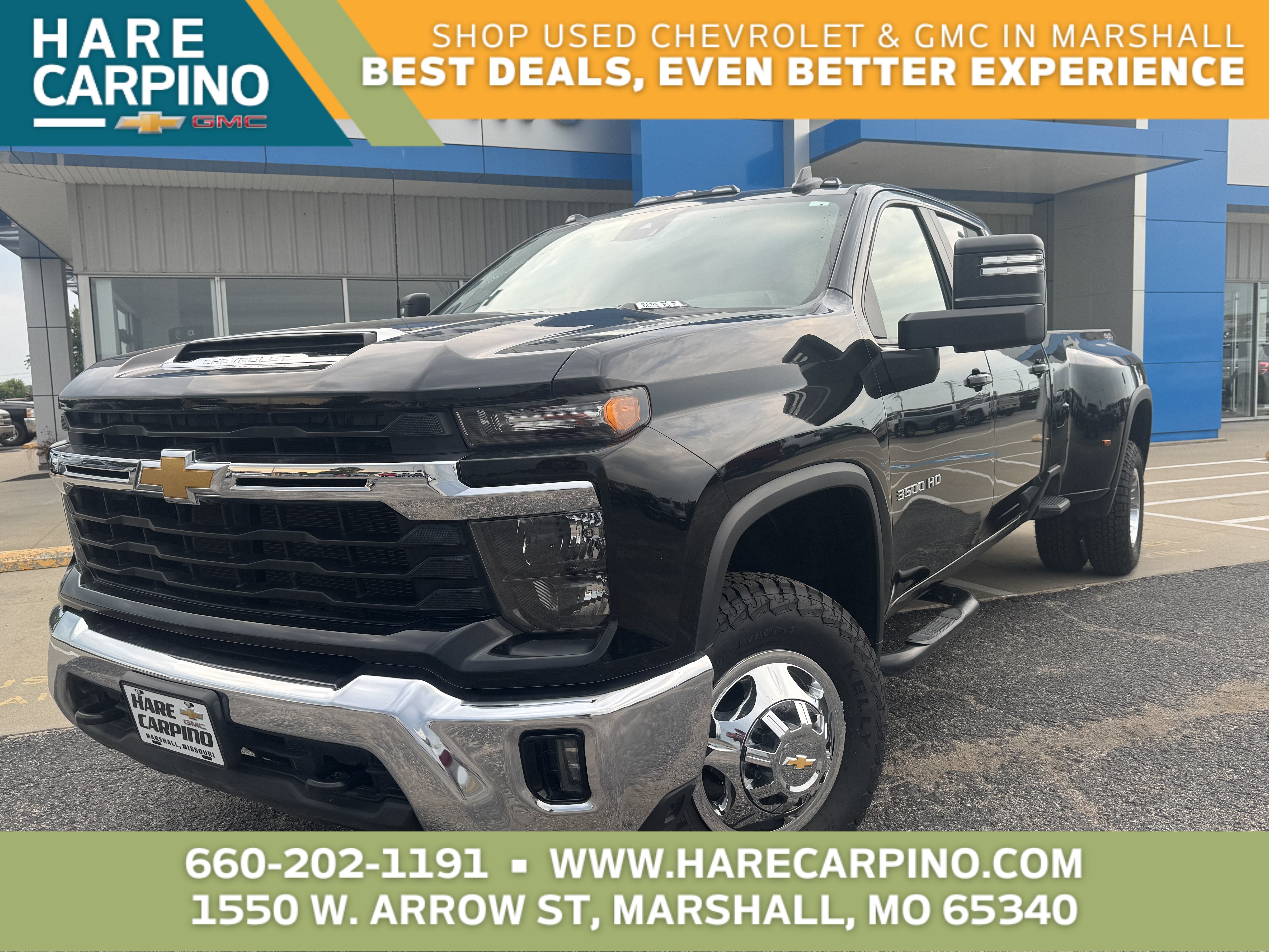 2024 Chevrolet Silverado 3500 HD LT DRW in Black — front three-quarter view