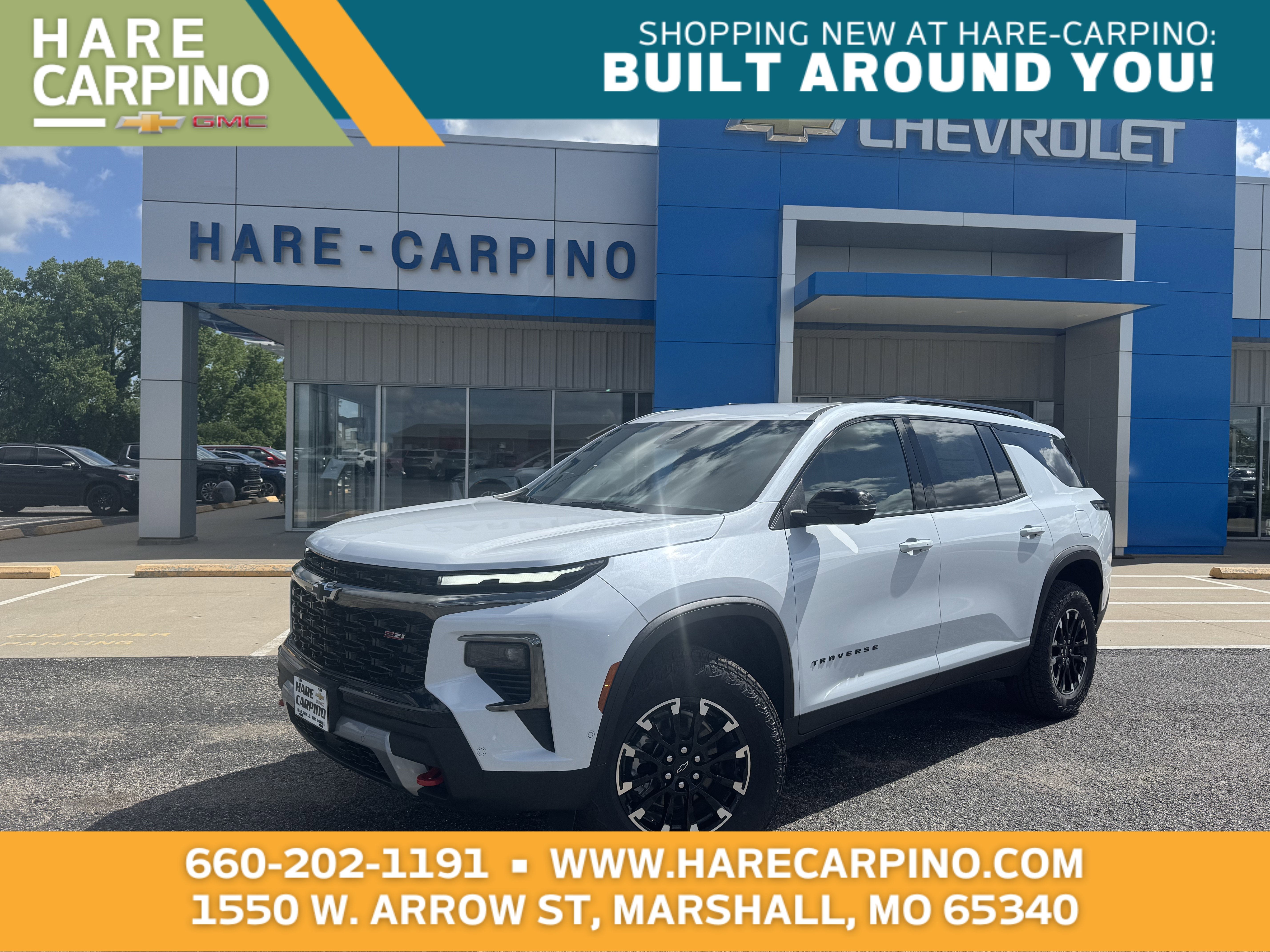 2026 Chevrolet Traverse Z71 in Polar White Tricoat — front three-quarter view