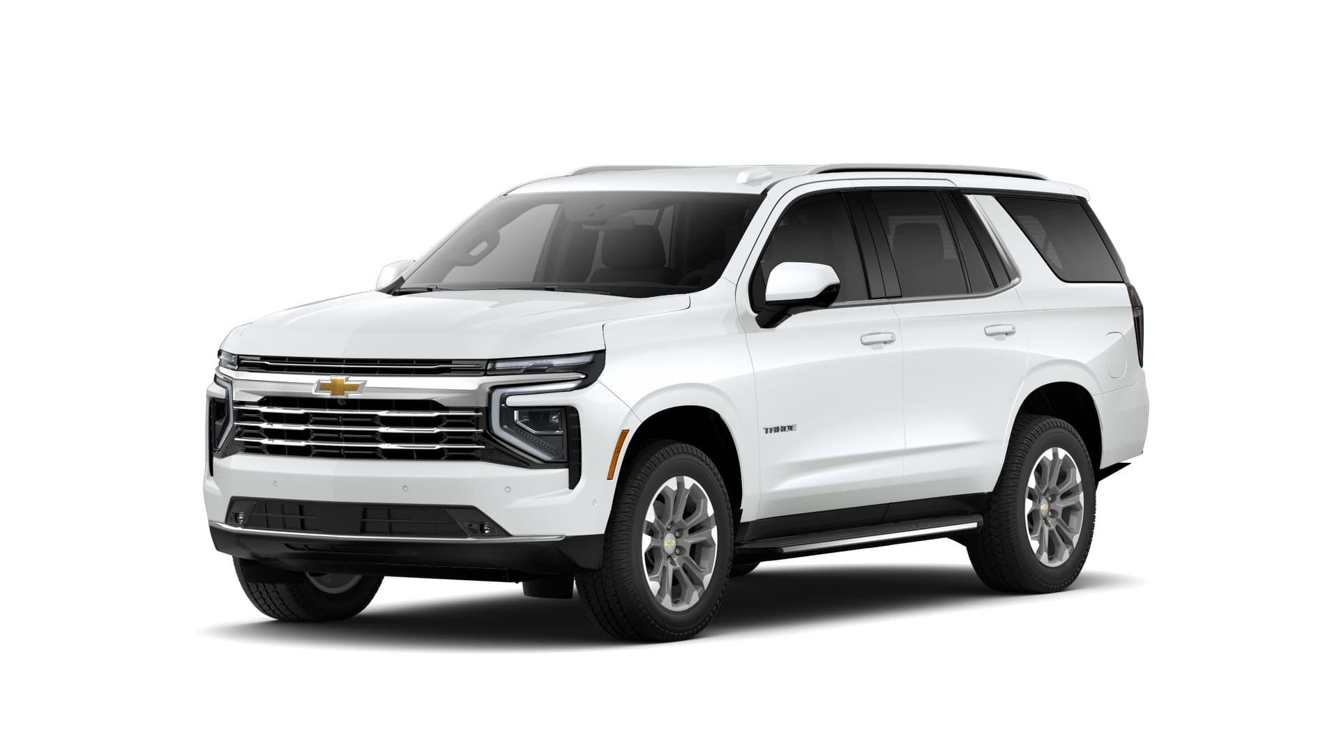 2026 Chevrolet Tahoe LT in Summit White — front three-quarter view