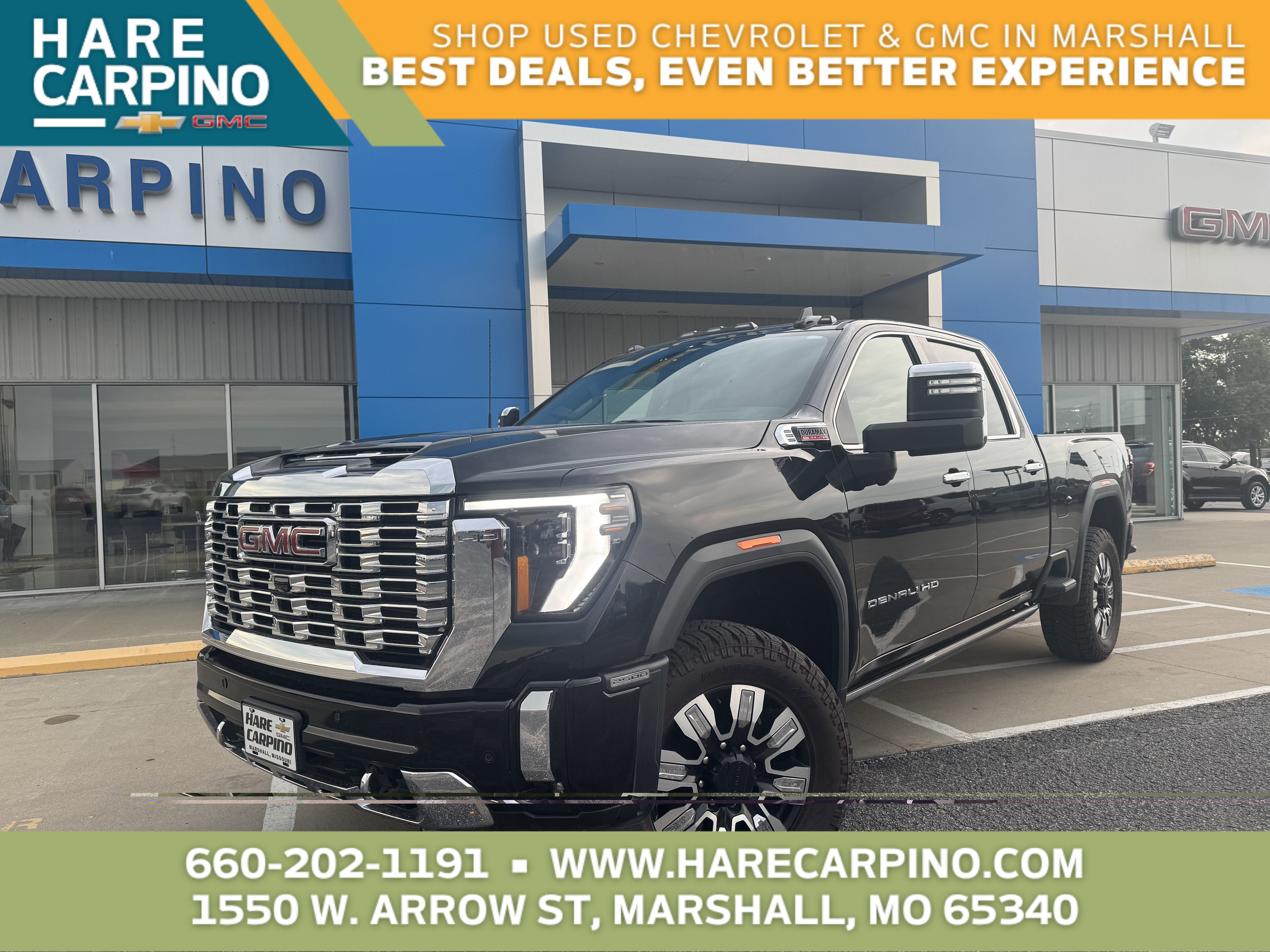 2024 GMC Sierra 2500 HD Denali in Onyx Black — front three-quarter view