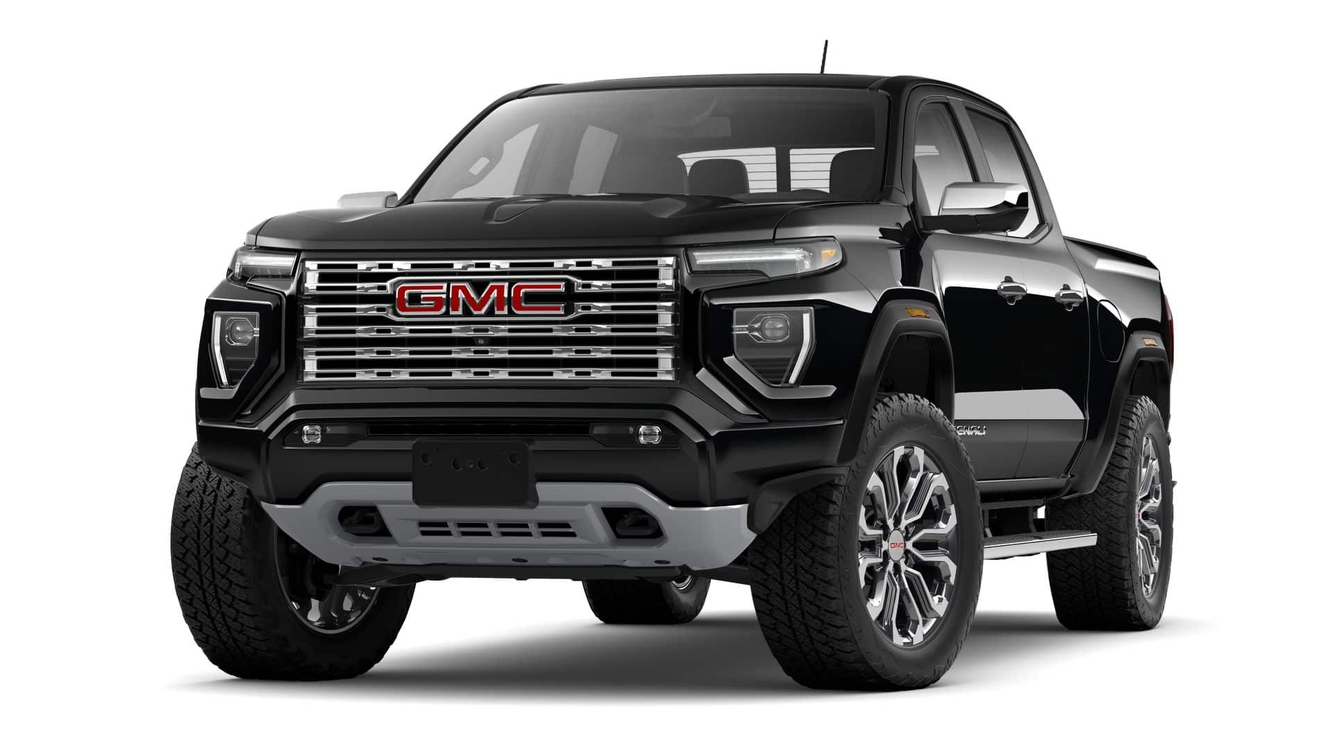 2026 GMC Canyon Denali in Onyx Black — front three-quarter view