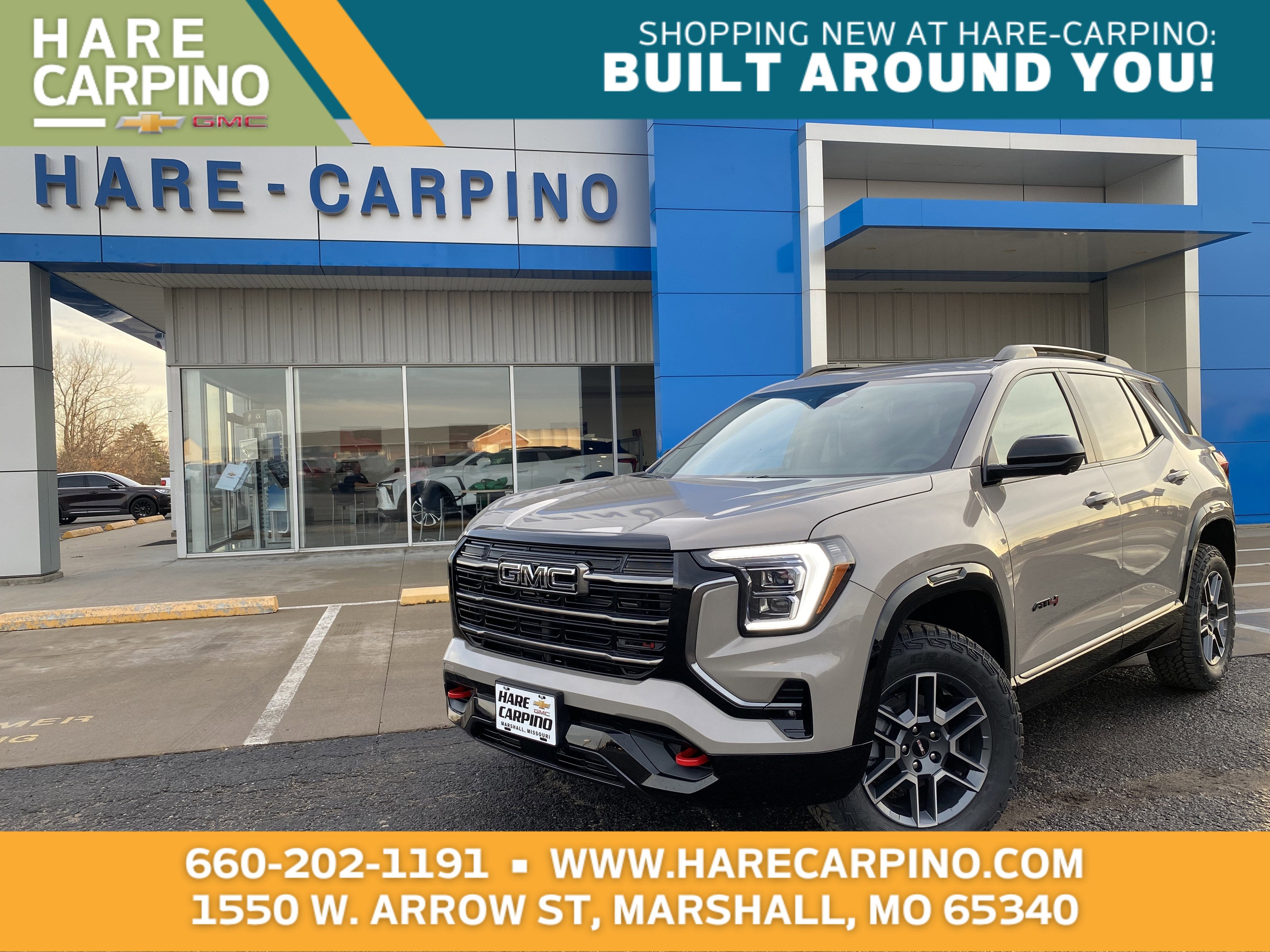 2026 GMC Terrain AT4 in Riverstone Metallic — front three-quarter view