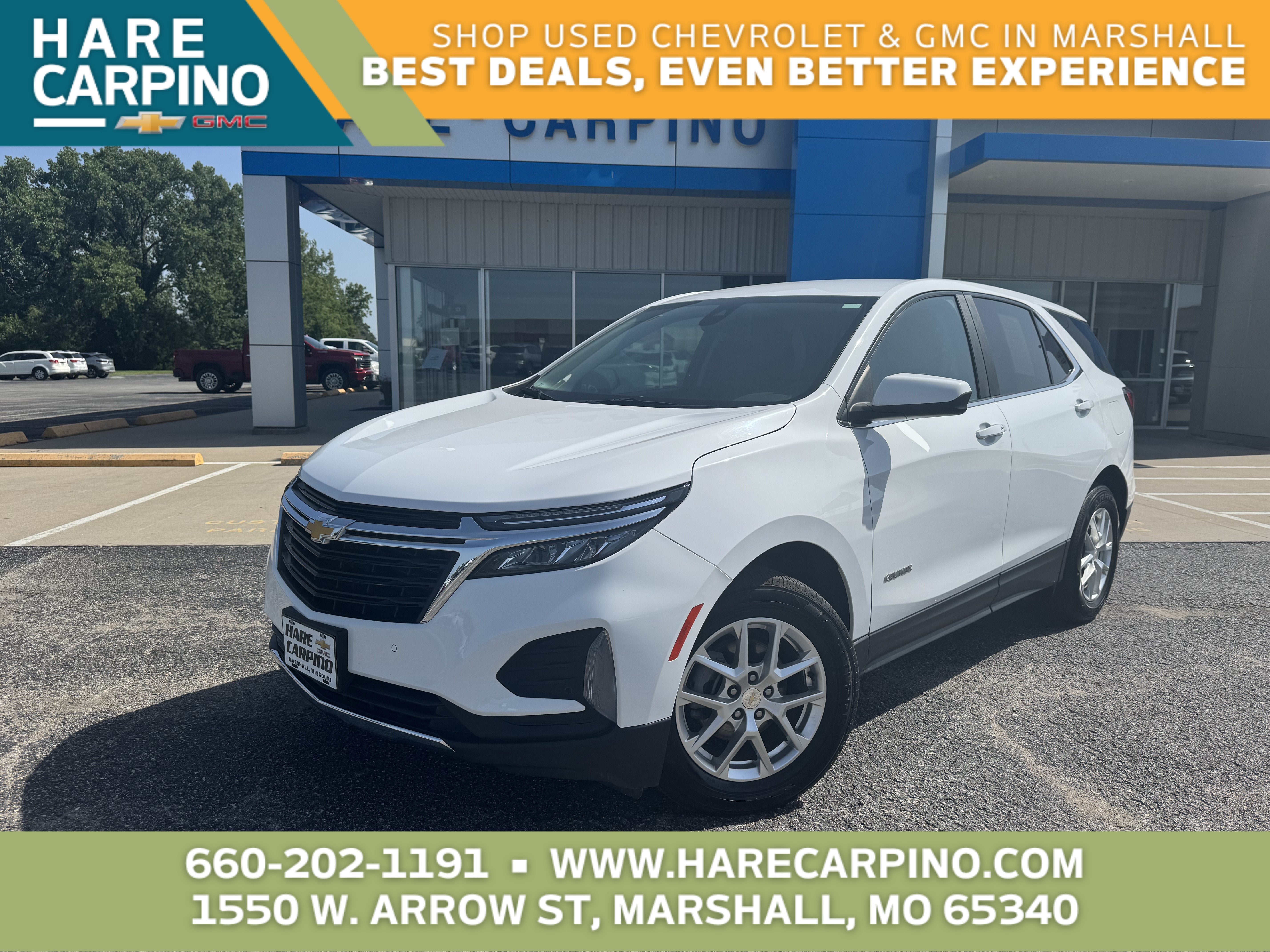 2024 Chevrolet Equinox LT in Summit White — front three-quarter view
